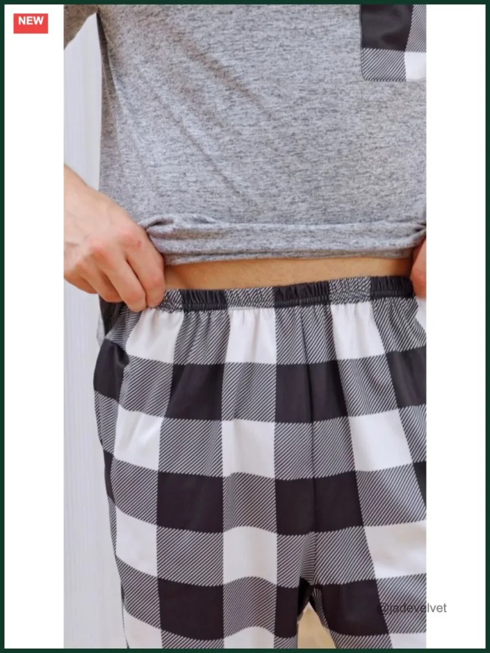 Men's 2 Piece Loungewear Pajama Set Plaid Print Short Sleeve Tee and Pants